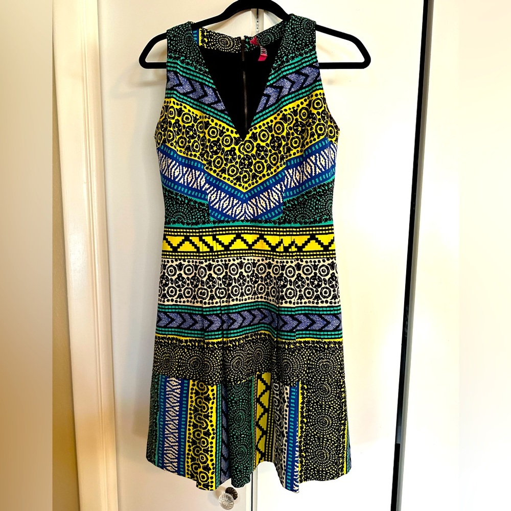 Plenty by Tracy Reese Blue and Yellow Pleated Sundress